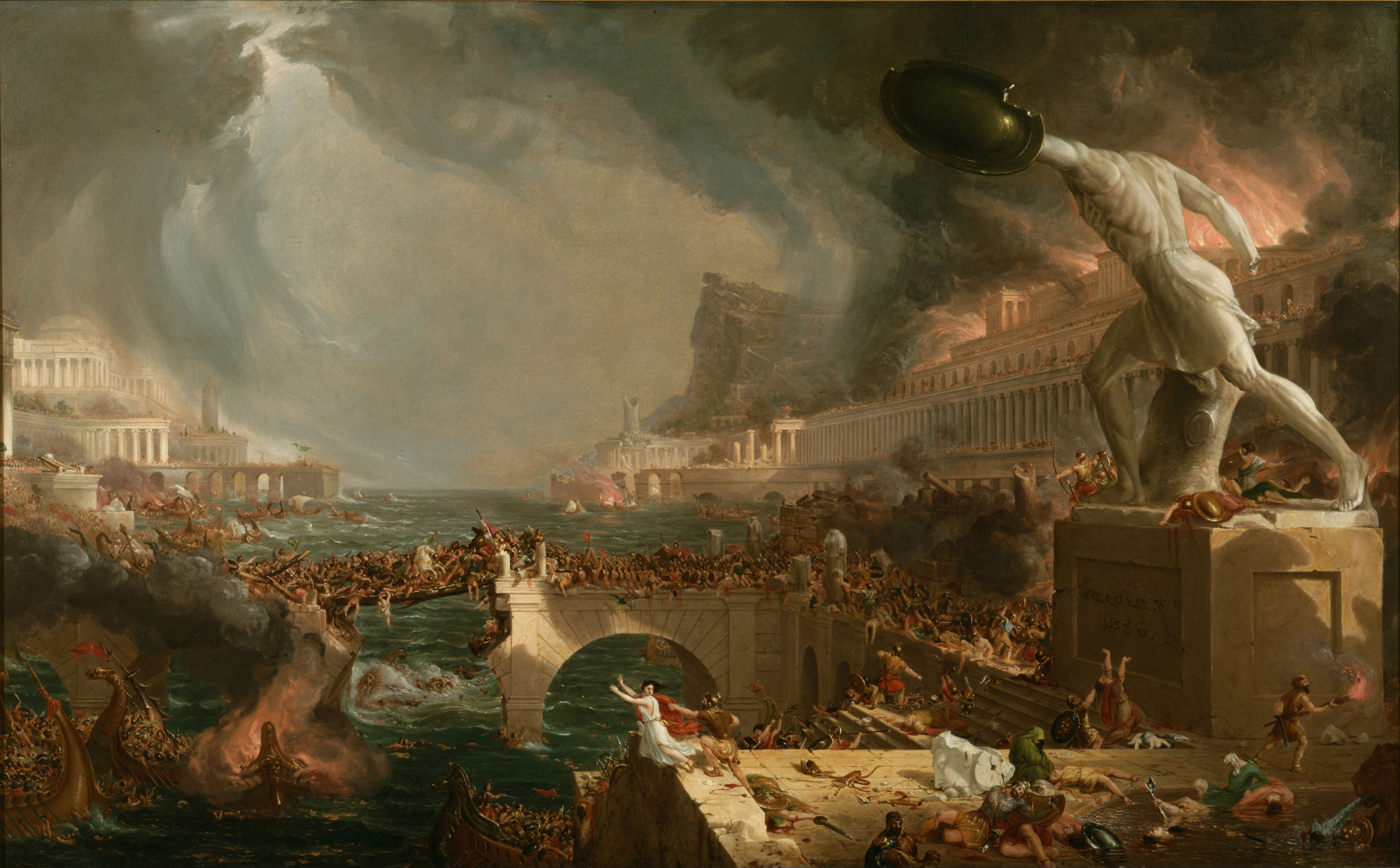 Narrative Painting Thomas Cole The Course Of Empire Destruction 1836