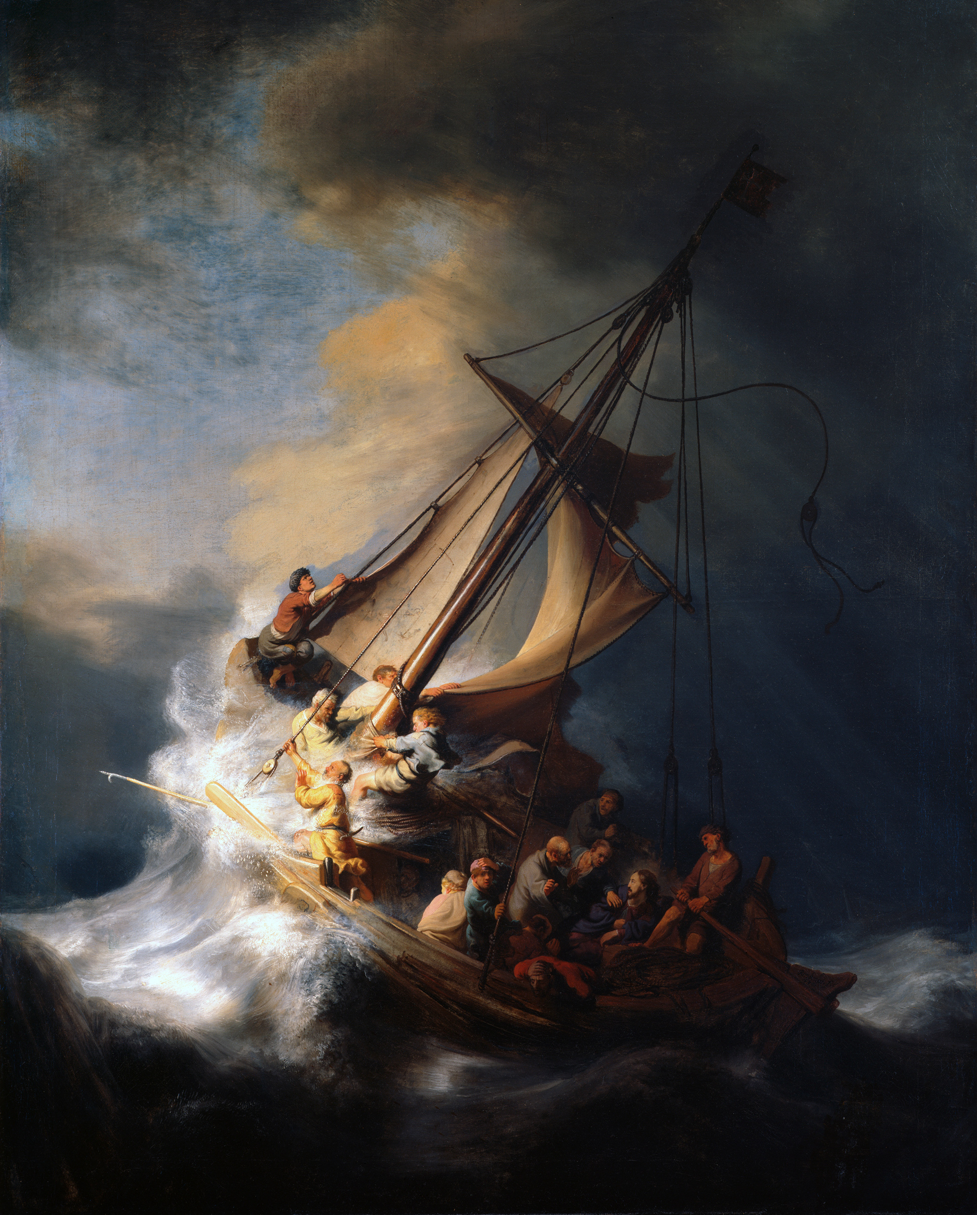 Narrative Painting - Rembrandt, The Storm on the Sea of Galilee, 1633